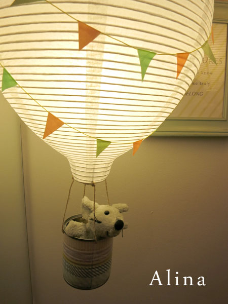 hot air balloon nursery lamp