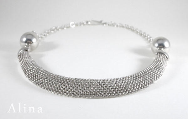 Weaved sterling silver necklace